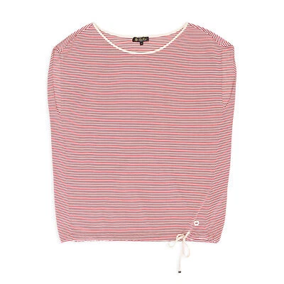 BLUSA NOVA COM ETIQUETAS LORO PIANA LISTRADA DE SEDA BRANCA VERMELHA TAMANHO P $980 - Imagem 1 de 4