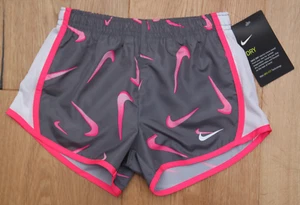 Nike Girl Running Shorts ~ Gray, Neon Pink & White ~ DRI-FIT ~ Size 6X - Picture 1 of 2
