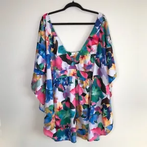 NEW Nanette Lepore Women’s Multi Printed Caftan Beach Pool Cover Up Size Small - Picture 1 of 10