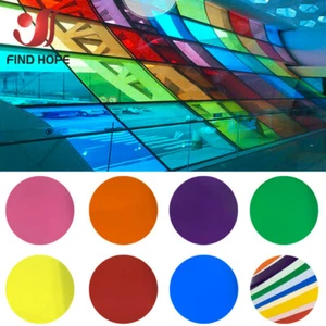 Transparent Colourful Window Film Stain Glass Tint Self Adhesive Decor Roll DIY - Picture 1 of 21