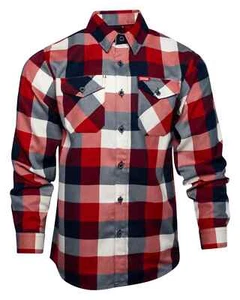 Camisa Dixxon Franela "The Banner" Para Hombre GRANDE Roja Blanca Azul EE. UU. Botón a Cuadros - Imagen 1 de 11