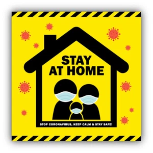 "Calcomanía de vinilo pegatina para automóvil Stay At Home Virus Keep Calm - ""TAMAÑOS" - Imagen 1 de 1