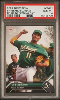 2023 TOPPS NOW #OD122 ROAD TO OPENING DAY SHINTARO FUJINAMI RC * PSA 10 * POP 4! - Image 1 of 2