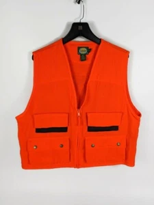 Cabelas Orange Hunting Game Vest quilted Jersey Button Pockets - Picture 1 of 7