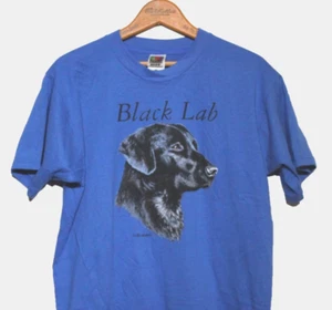 Black Lab Vintage Dog T-Shirt Single Sitch Good Boy Size US Men Large 90s VTG - Picture 1 of 12