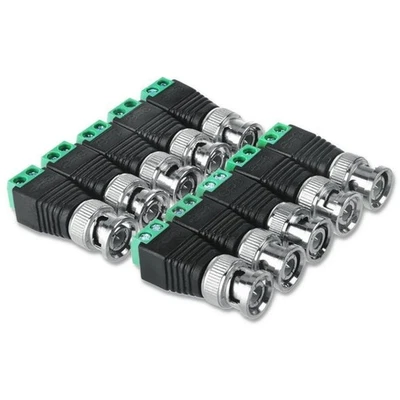 10Pcs Male Metal BNC Connector To Terminal Block Connectors Camera CCTV System - Image 1 of 4