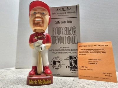 Mark McGwire St Louis Cardinals MLB 1998 Sam's Limited качающаяся голова новый в коробке с сертификатом подлинности винтажный - Изображение 1 из 4