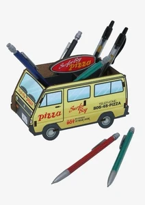 Stranger Things Surfer Boy Pizza Van Pencil Holder NEW Office Or Back To School! - Picture 1 of 8