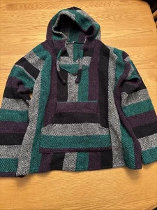 Hippie Boho Mexikanisch Surf Kapuze Drogen Teppich Pullover Pancho M/L - Bild 1 von 4