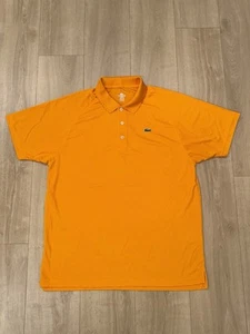 Lacoste Polo Shirt Adult Size 6 (XL) Orange Ultra-Dry Short Sleeve - Picture 1 of 6