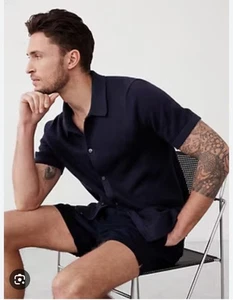 Suéter Polo Banana Republic Factory Abotonado Grande L Azul Marino Nuevo con Etiquetas 690733 - Imagen 1 de 4