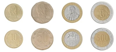 Chile 10-500 Pesos 4 Pieces Set, 2021-2022, KM #219-236, Mint - Image 1 of 4