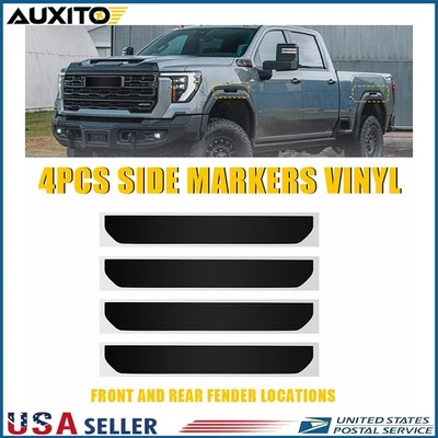 Superposiciones de marcadores laterales de tinte de humo precortado para GMC Sierra 2500 3500 HD 2024-2025 Foto 1 de 4