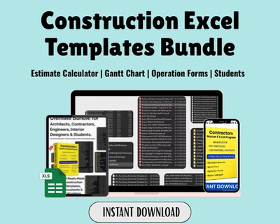 Pacchetto Modelli Excel Edilizia | Strumenti Appaltatori | Foglio Ingegneria Civile - Immagine 1 di 4