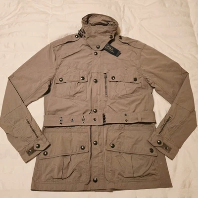 NUEVO CON ETIQUETAS Chaqueta Polo Ralph Lauren Para Hombres Mediana Utilidad Trabajo Militar Campo Cinturón $695 Foto 1 de 4