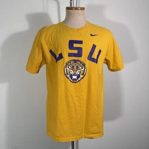 Nike LSU Tigers Yellow Regular Fit Athletic Short Sleeve T Shirt Size L Large - Picture 1 of 12