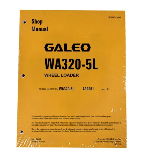 Manual de servicio de reparación de taller de cargadora de ruedas Komatsu WA320-5L pieza # CEBD012003 Foto 1 de 1
