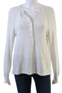 ALALA Women Basic Button-Up Long Sleeve White Sweater Size S - Picture 1 of 6