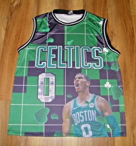 JAYSON TATUM BOSTON CELTICS ARTISTIC BASKETBALL JERSEY,SIZE 44, RARE & UNIQUE - Picture 1 of 6