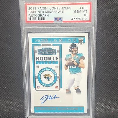 2019 Contenders⚡Gardner Minshew⚡Rookie Ticket Auto⚡RC#186💎PSA 10 Gem Mint - Image 1 of 2