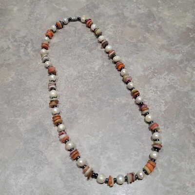 Spiny Oyster Shell Pearl Necklace Multicolor Heishi Jewelry Beach Ocean Surfer  - Изображение 1 из 4