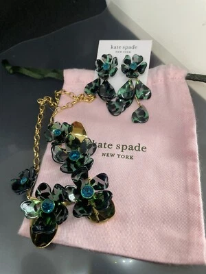 NWT Kate Spade Petal Pushers Floral Statement Collar Boho Necklace Earrings Set - Image 1 of 4
