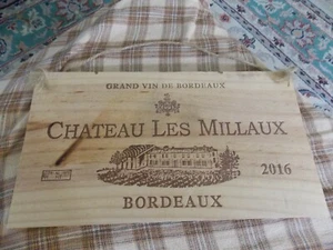 Chateau Les Millaux Francia 2016 caja de vino letrero colgante de pared ¡único! - Imagen 1 de 2