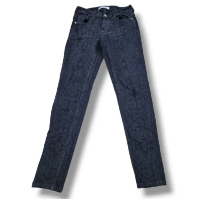 Zara Jeans Size 4 26x27.5 Skinny Jeans Stretch Ankle Distressed Snakeskin Print  - Image 1 of 4