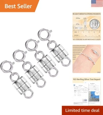 Fechos magnéticos de prata 925 para alívio da artrite - Solução de acessibilidade de joias - Imagem 1 de 4