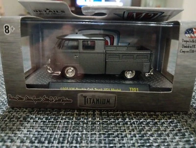 M2 Machines 60 1960 VW Volkswagen Double Cab Truck USA Model Titanium Collectibl - Image 1 of 4