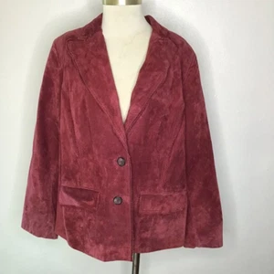 Alfani Red Leather Double Button Blazer Pockets Plus Size 2X - Picture 1 of 10