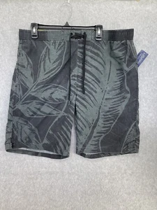 American Rag Men's Swim Trunks Size 36 Gray Green Palm Fronds 100% Nylon - Picture 1 of 9