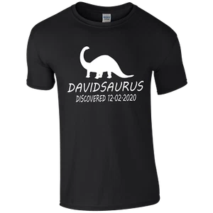 Personalised Custom Printed DINOSAUR T-SHIRT Children's Fun gift names top T-Rex - Picture 1 of 12