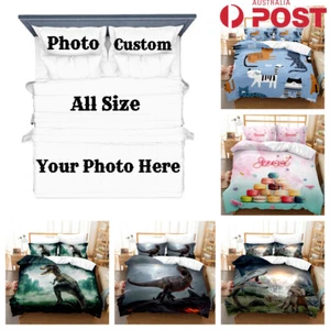 Personalized Quilt Duvet Cover Set Photo Custom Bedding Soft Pillowcase All Size - Picture 1 of 10
