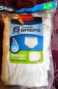 Hanes Boys Briefs Size Large 14 - 16 Cool Comfort Flex 6 Pack New - Picture 1 of 3