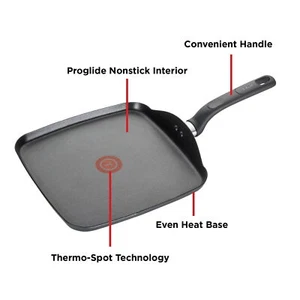11 inch Nonstick Cookware Griddle Square Grill Pan/Griddle Dishwasher Safe - Picture 1 of 7