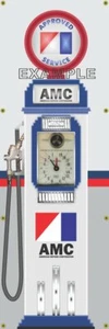 AMC American Motors Old Clock Face Gas Pump 2'X6' (206) Vinyl Banner Drag  NHRA - Picture 1 of 1