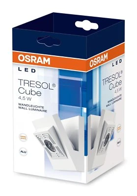 2x Osram Wandleuchte TRESOL Cube weiß, 4,5 Watt, warmweiß, EEK:G (Spektrum A-G) - Bild 1 von 4