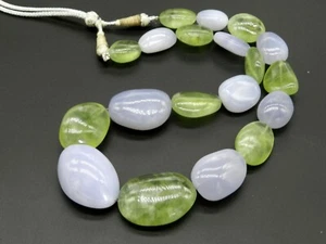 Prehnite + Chalcedony 18 Inches Smooth Big Size TumbleNatural Gemstone 1036 ct - Picture 1 of 3