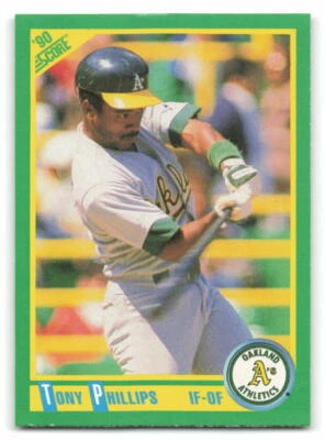 Tony Phillips 1990 Score BASEBALL #84 Oakland Athletics - Image 1 of 2