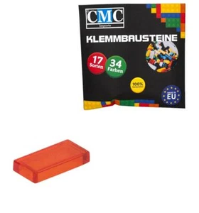 100 Fliesen Klemmbausteine Tiles Bausteine 1x2 Kompatibel Kachel Rot Transparent - Bild 1 von 1