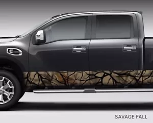 Camo "Savage Fall" Rocker Panel Graphic Decal Wrap Kit Truck SUV - 6 Sizes - Picture 1 of 4