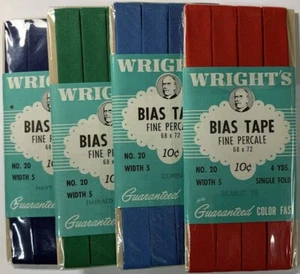 Wright's Sewing Tape Vintage Original Set of 4 in Old Cellophane Packages 1950's - Picture 1 of 1