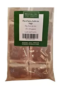 Monterey Bay Pau DArco TÉ DE HIERBAS TOTALMENTE NATURAL 200 bolsas 1 LB sin cafeína 16 OZ - Imagen 1 de 4