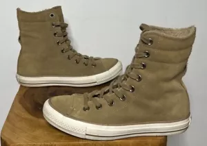 Converse CTAS Hi Rise Beige Dune Womens 7.5 Shearling Lined Winter Shoes 553421C - Picture 1 of 8