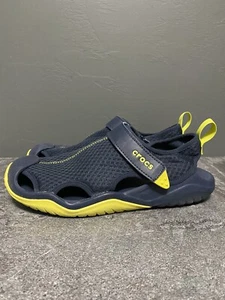 Crocs Herren 9 Iconic Comfort Blau/Limettengrün Sandalen Clogs - Bild 1 von 8
