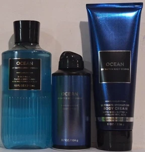 B &B Works Ocean Mens Collection Body Wash, Body Spray & Cream 3pc Gift Set - Picture 1 of 1