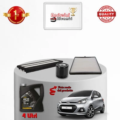 KIT TAGLIANDO FILTRI E OLIO HYUNDAI i10 II 1.2 64KW 87CV 2013 ->