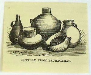 kleiner Zeitschriftenstich von 1883 ~ KERAMIK AUS PACHACAMAC, Peru - Bild 1 von 1