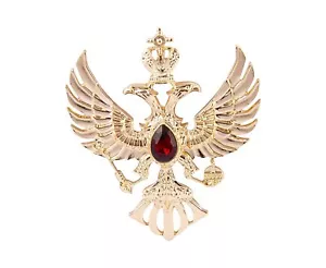 Knighthood Double Headed Eagle with Winged Stone Detailing Lapel Pin - Picture 1 of 4